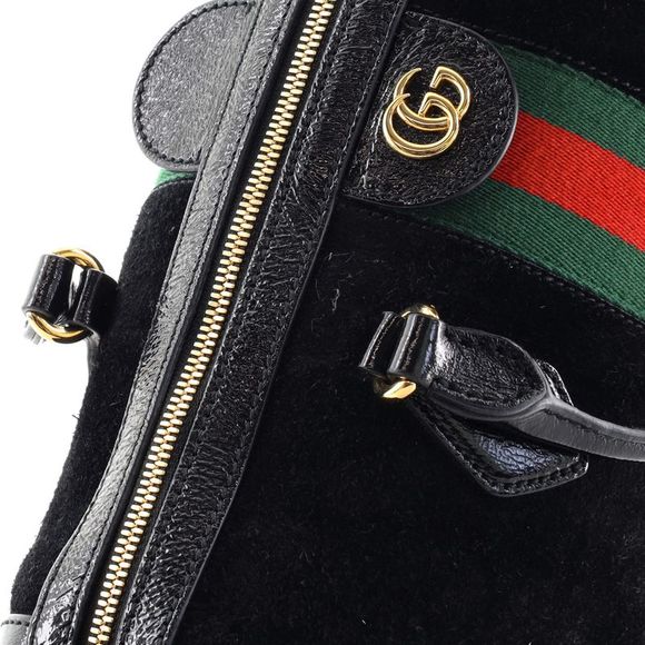 Gucci Ophidia Boston Bag Suede Medium Black - Picture 7 of 8